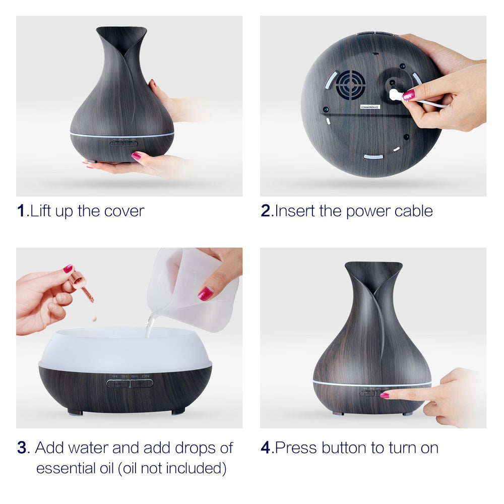 OliveTech diffuser 400ml capacity for long-lasting fragrance.