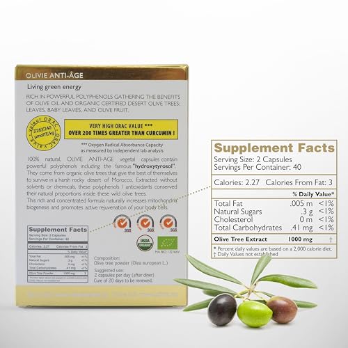Graphic depiction of hydroxytyrosol and oleuropein polyphenols