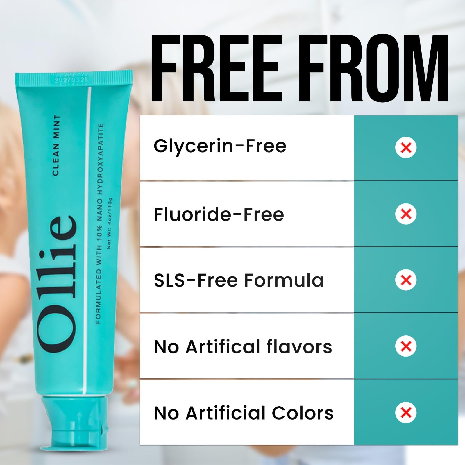 4 oz Ollie Clean Mint toothpaste bottle