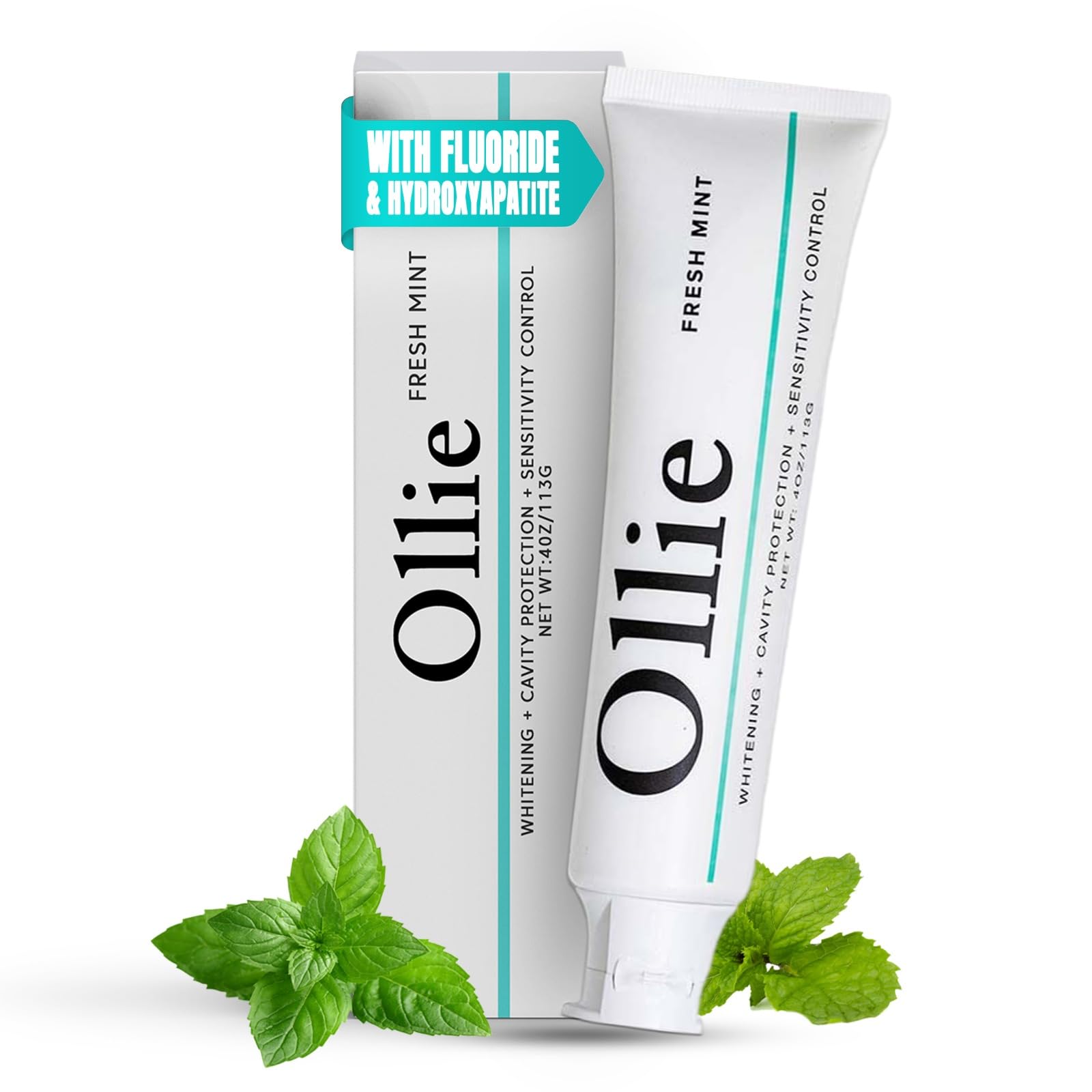 Ollie Fresh Mint Toothpaste 4oz tube front view