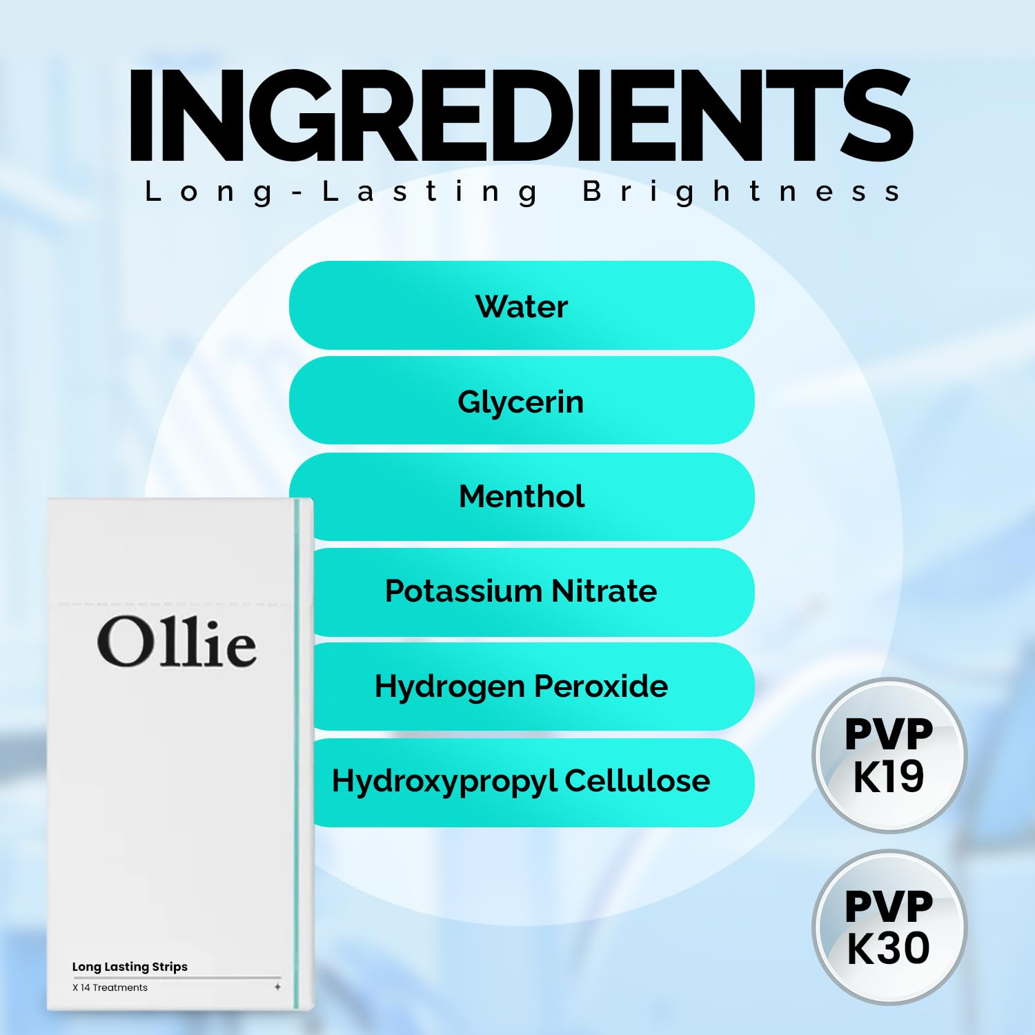 Shade guide included with Ollie whitening kit