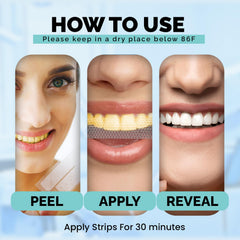 Close-up of Ollie whitening strips being applied