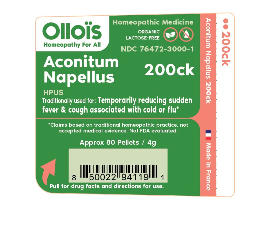 Close-up of 80 Aconitum Napellus pellets