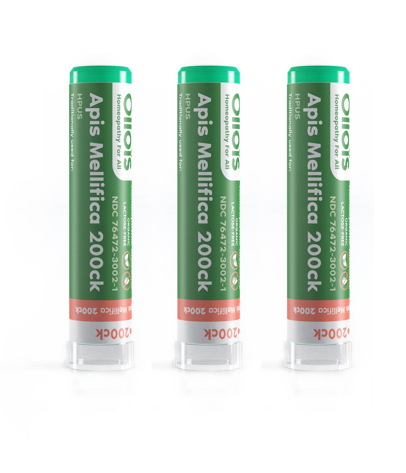 OLLOIS Apis Mellifica 200ck organic lactose-free homeopathic medicine packaging — Pack of 3 (image 01).