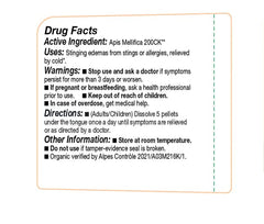 Close-up on organic certification label on OLLOIS Apis Mellifica 200ck packaging (image 02).