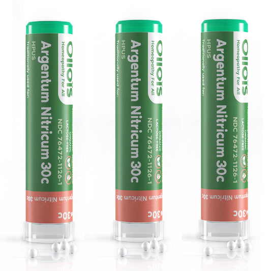 OLLOIS Argentum Nitricum 30c homeopathic medicine bottle with 80 pellets
