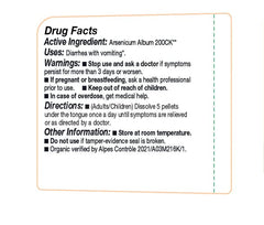 Close-up of OLLOIS Arsenicum Album 200ck bottle label