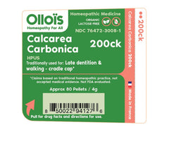 Close-up of Calcarea Carbonica 200ck 80 pellets pack