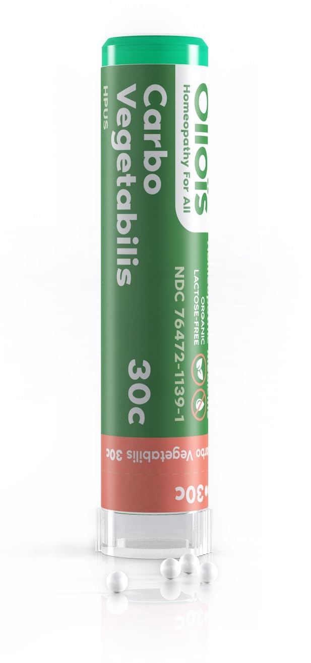 Olloïs Carbo Vegetabilis 30C organic lactose-free homeopathic medicine tube front