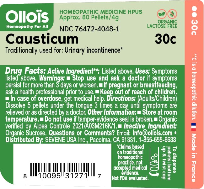 Bottle of OLLOIS Causticum 30c Organic homeopathic medicine