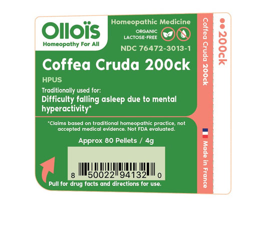 OLLOIS Coffea Cruda 200ck organic and lactose-free label