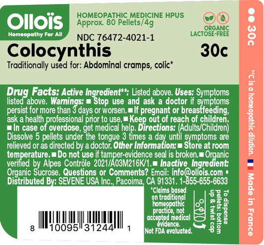 Box packaging for OLLOIS Colocynthis 30c Organic 80 pellets