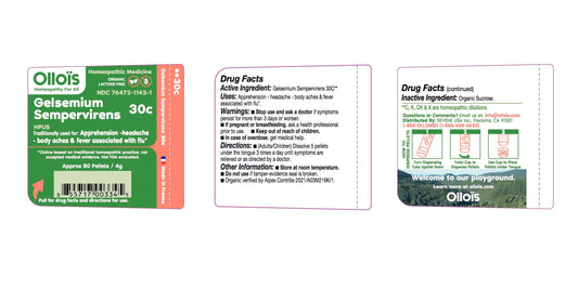 Close-up of Gelsemium Sempervirens 30C pellet bottle label