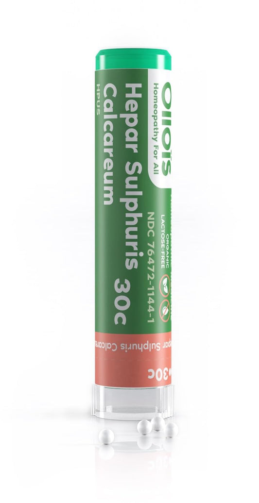 OLLOIS Hepar Sulphuris Calcareum 30c organic lactose-free homeopathic medicine 80 pellets tube