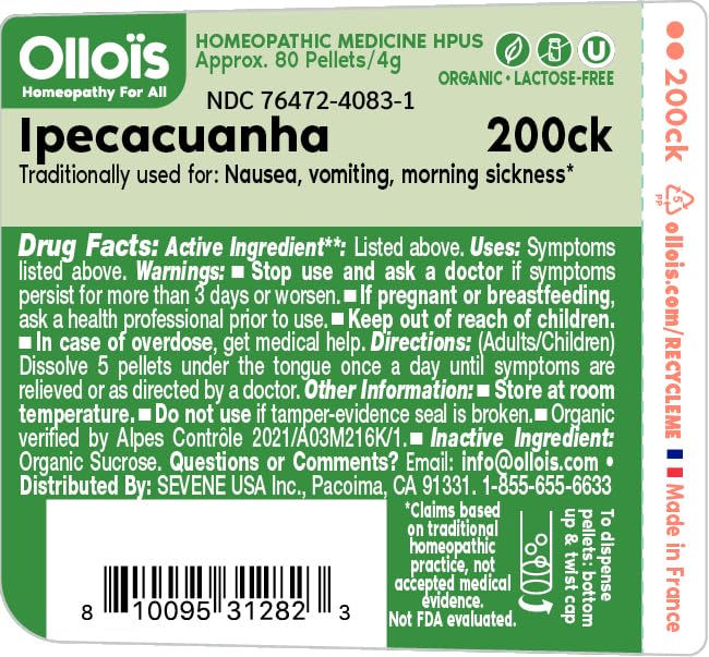 Close-up of melt-away Ipecacuanha 200ck pellets