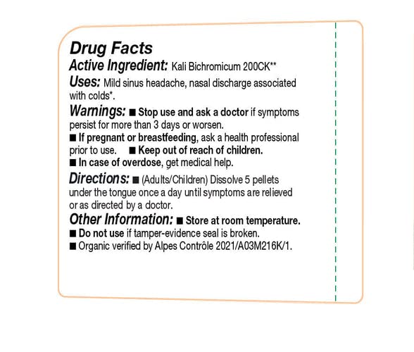 Kali Bichromicum 200ck 80 pellets per bottle