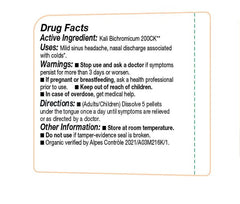 Kali Bichromicum 200ck 80 pellets per bottle