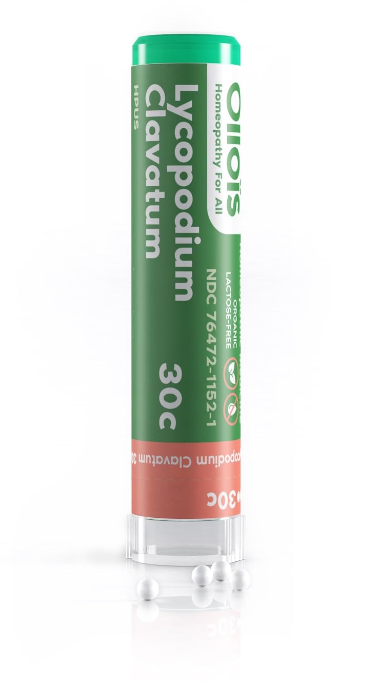 OLLOIS Lycopodium Clavatum 30C organic lactose-free homeopathic medicine bottle with 80 pellets