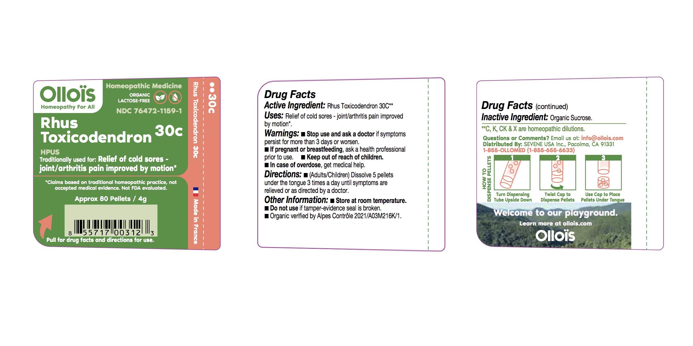Organic label on OLLOIS product