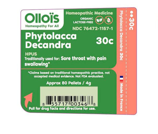 OLLOIS Phytolacca Decandra 30c bottle and label