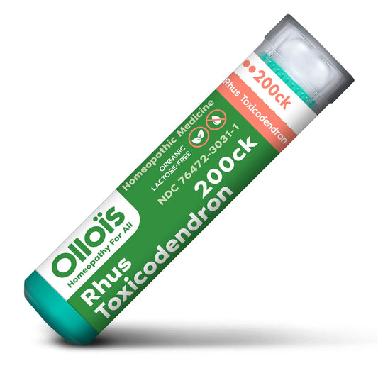 OLLOIS Rhus Toxicodendron 200ck homeopathic pellets bottle - organic, vegan, lactose-free