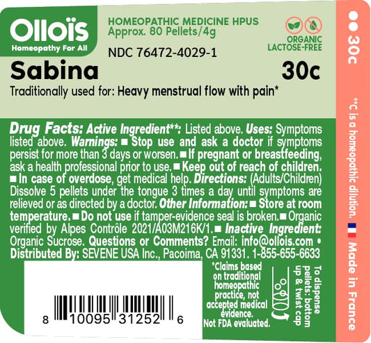 Dissolving Sabina 30c melt-away pellets under tongue