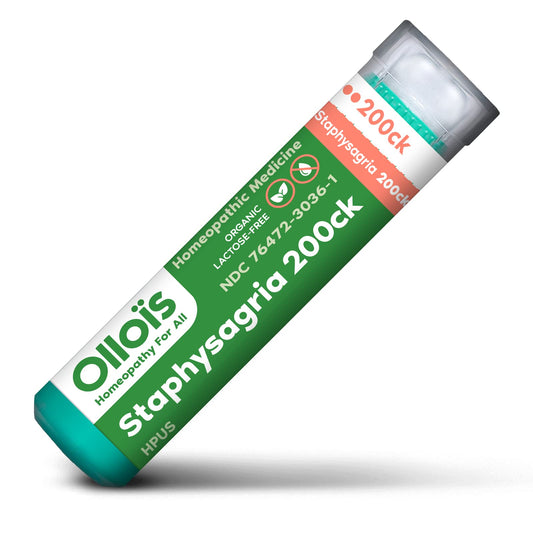 OLLOIS Staphysagria 200ck Organic & Lactose-Free Homeopathic Medicine packaging front