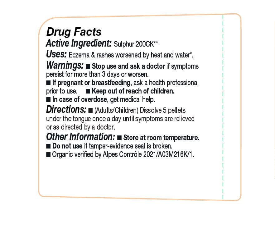 Organic certified OLLOIS Sulphur 200ck label