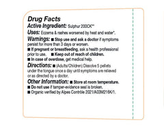 Organic certified OLLOIS Sulphur 200ck label