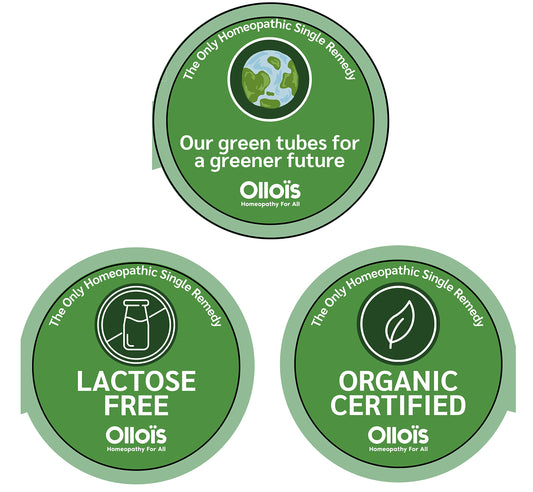 Close-up of OLLOIS Sulphur 30c Organic Homeopathic Medicine packaging and label showing 80 pellets (Pack of 3)