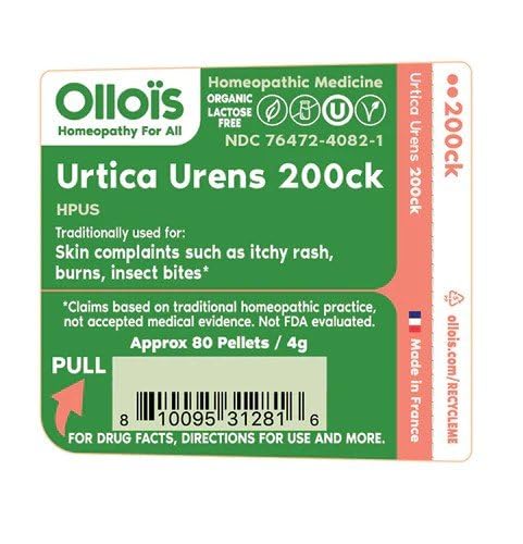 OLLOIS Urtica Urens 200ck Organic Homeopathic Medicine pellets for oral melt