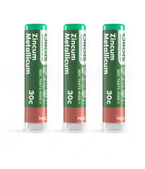 Front view of OLLOIS Zincum Metallicum 30c Organic Homeopathic Medicine packaging (Pack of 3)