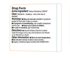 Organic lactose-free label for OLLOIS Natrum Muriaticum