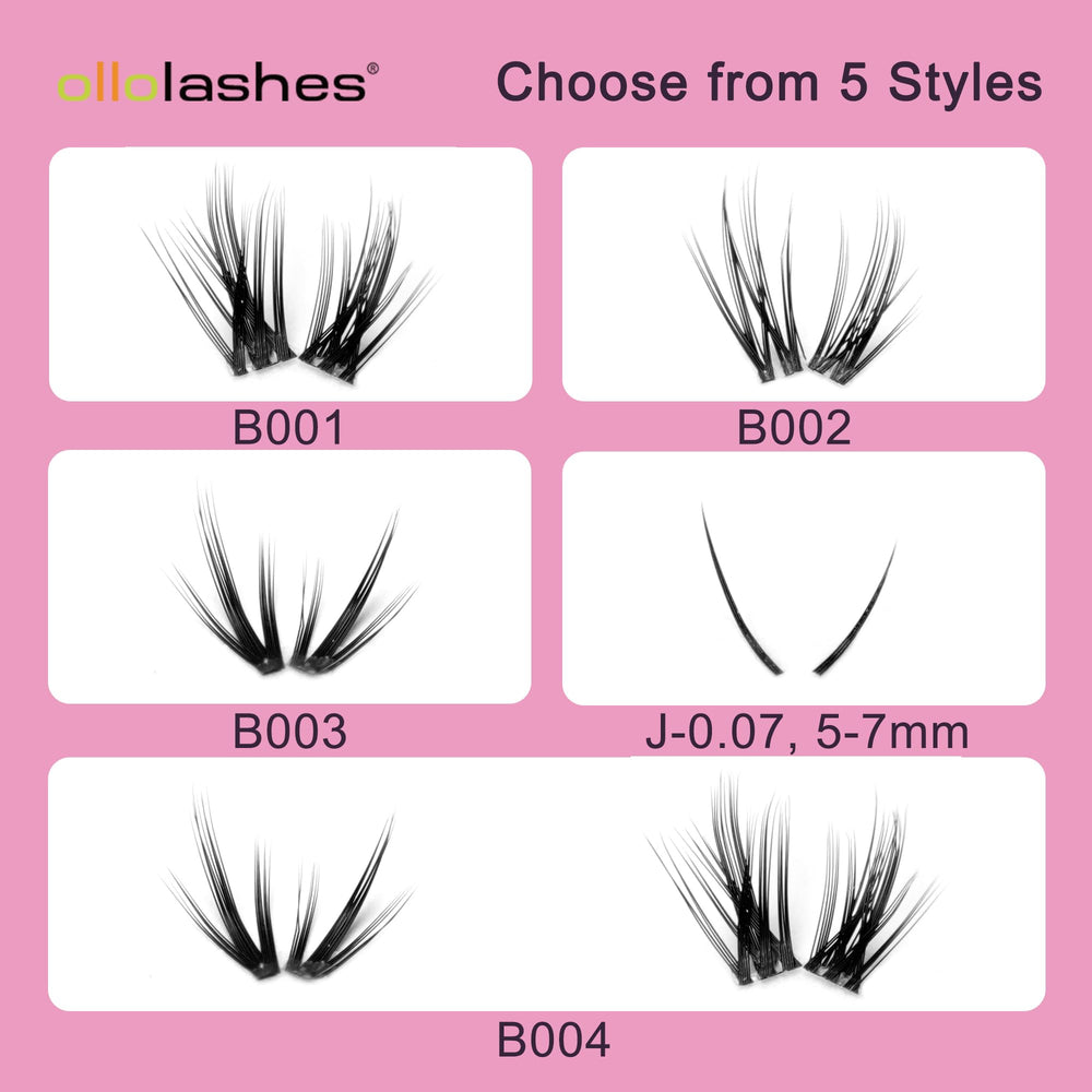 OLLOLASHES bottom lashes clusters application demo for DIY salon quality results