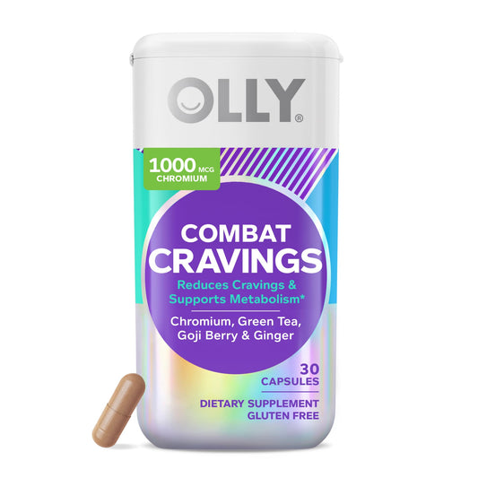 OLLY Combat Cravings bottle front - 30 count