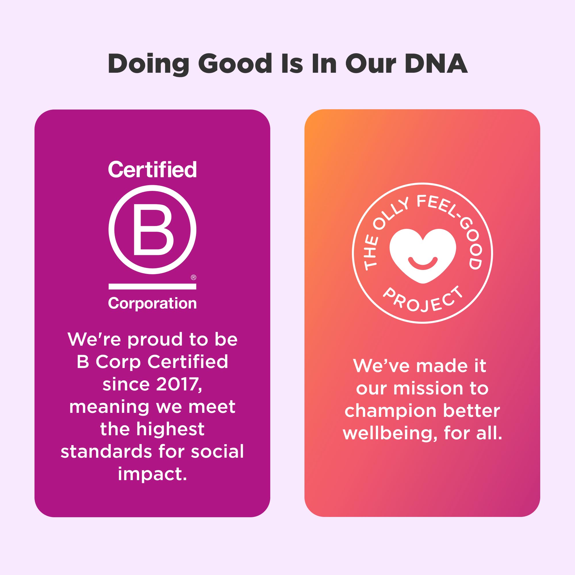 Gluten-free and sugar-free labeling on OLLY Combat Cravings packaging