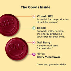 Packaging shot of OLLY Daily Energy Gummies
