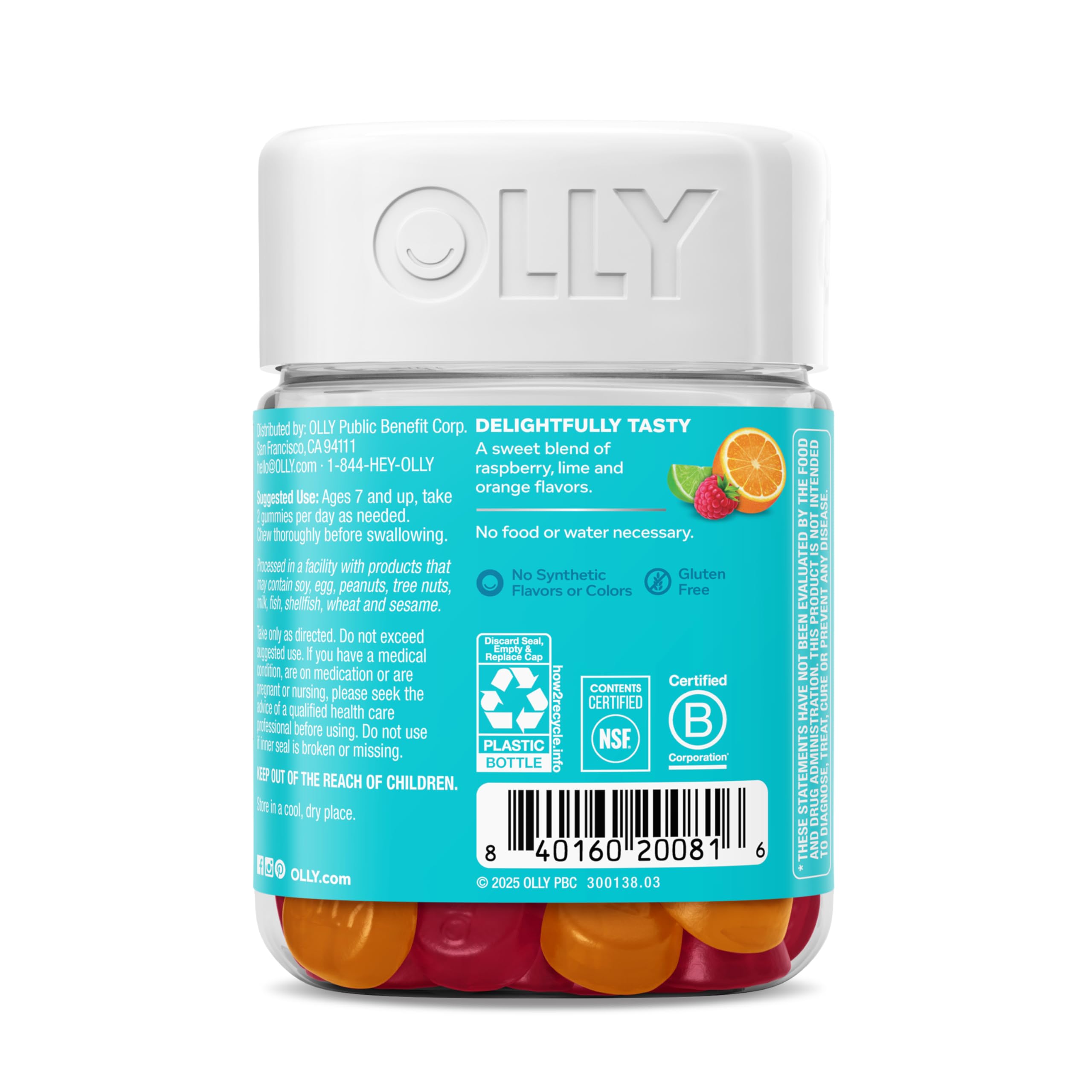 Close-up of Chillax gummies highlighting color