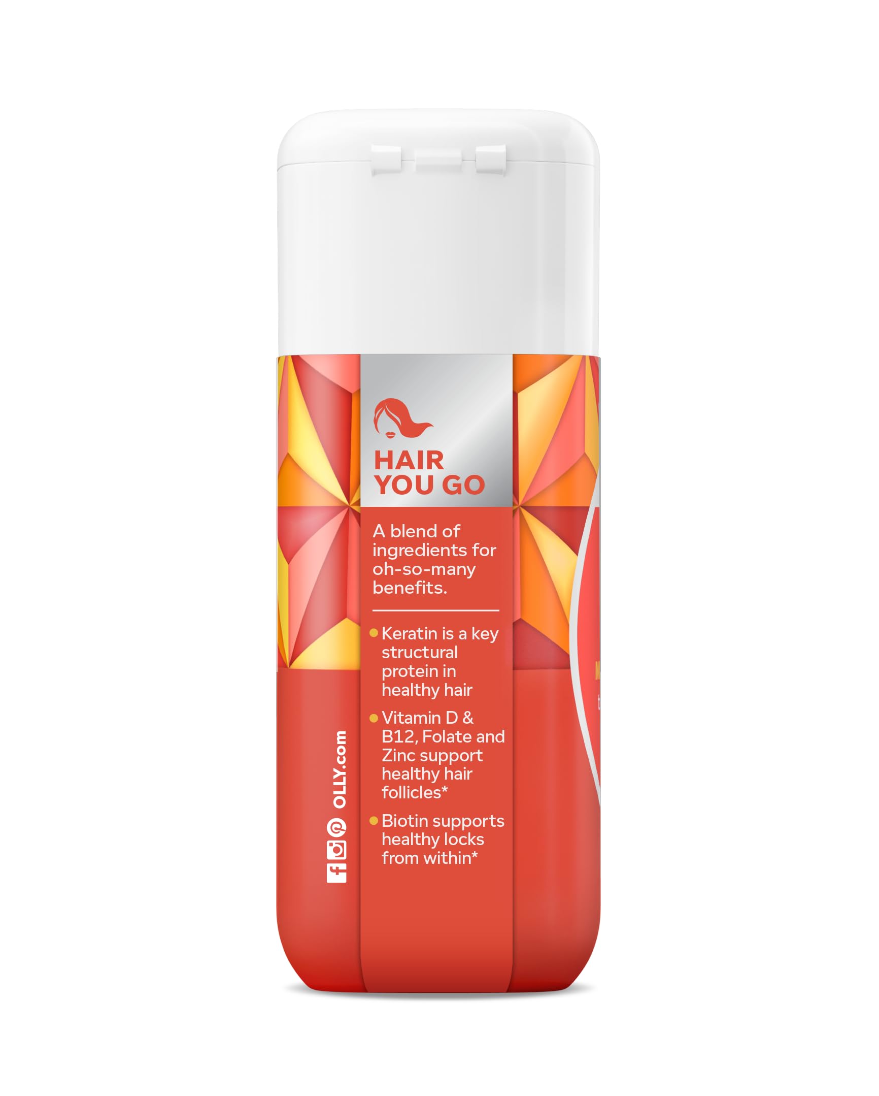 Lifestyle concept image representing healthy hair with OLLY product