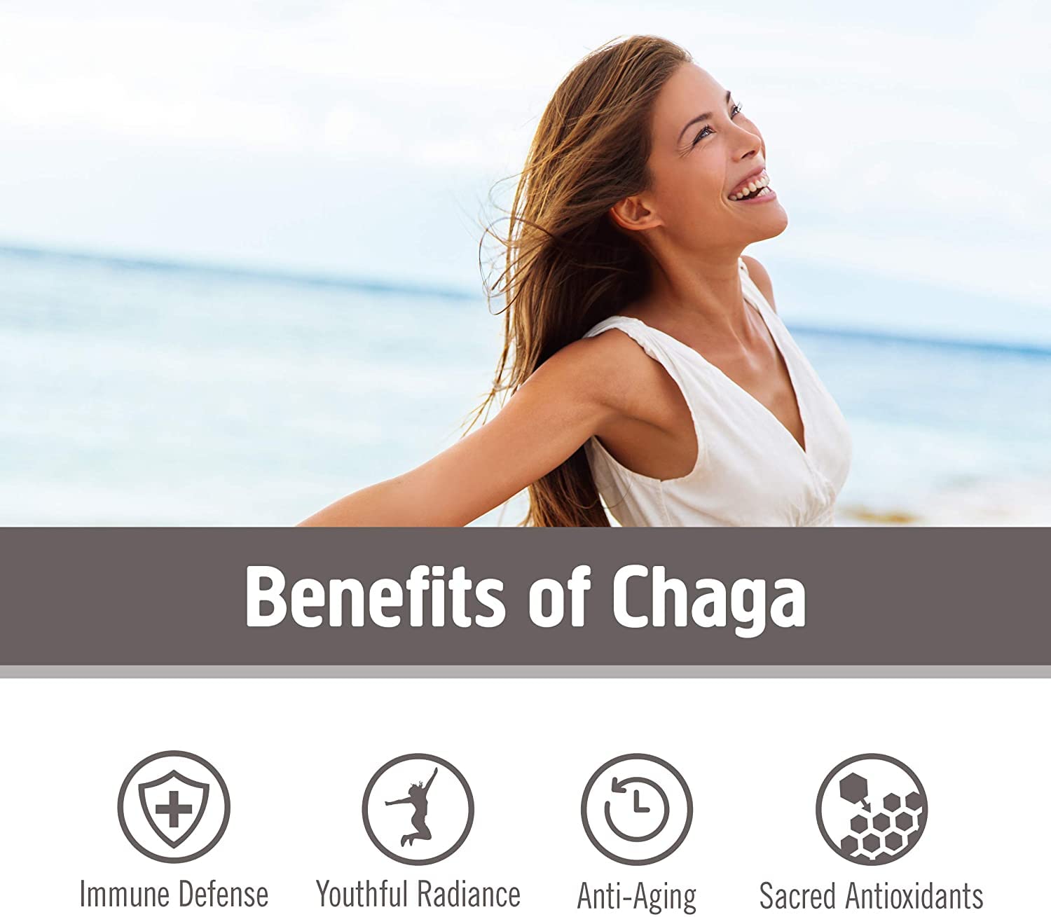 USDA Organic certified Om Mushroom Chaga powder label