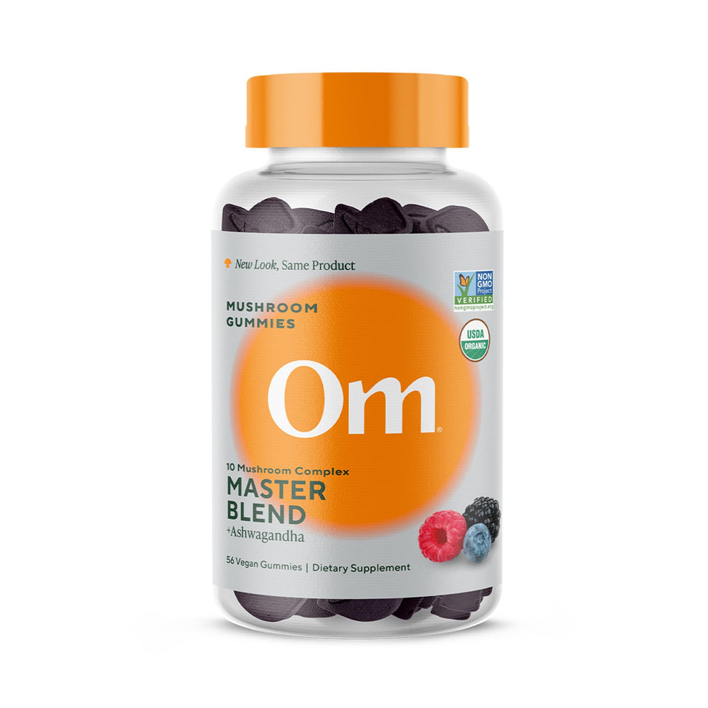 OM Master Blend Mushroom Gummies bottle front view
