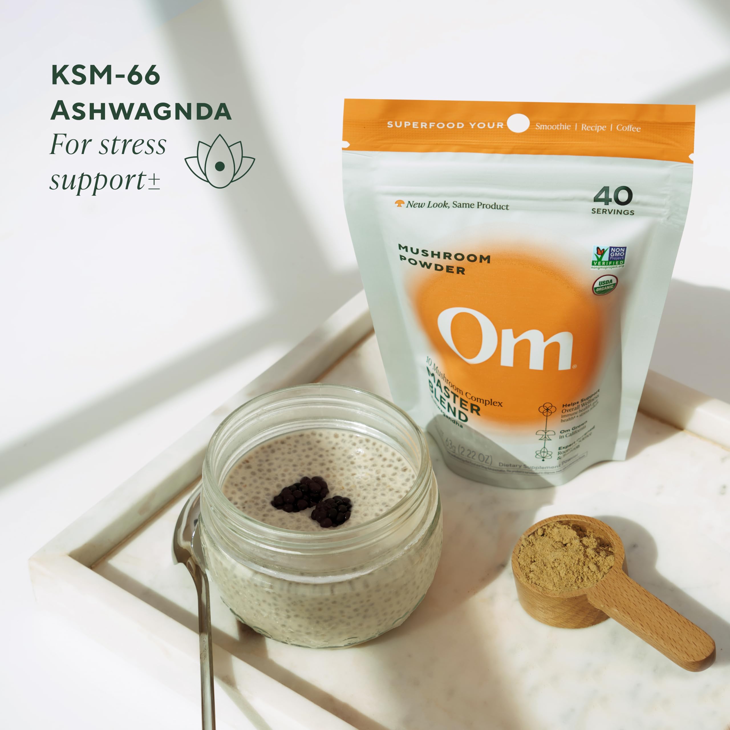 USA grown, organic, non-GMO badges on packaging