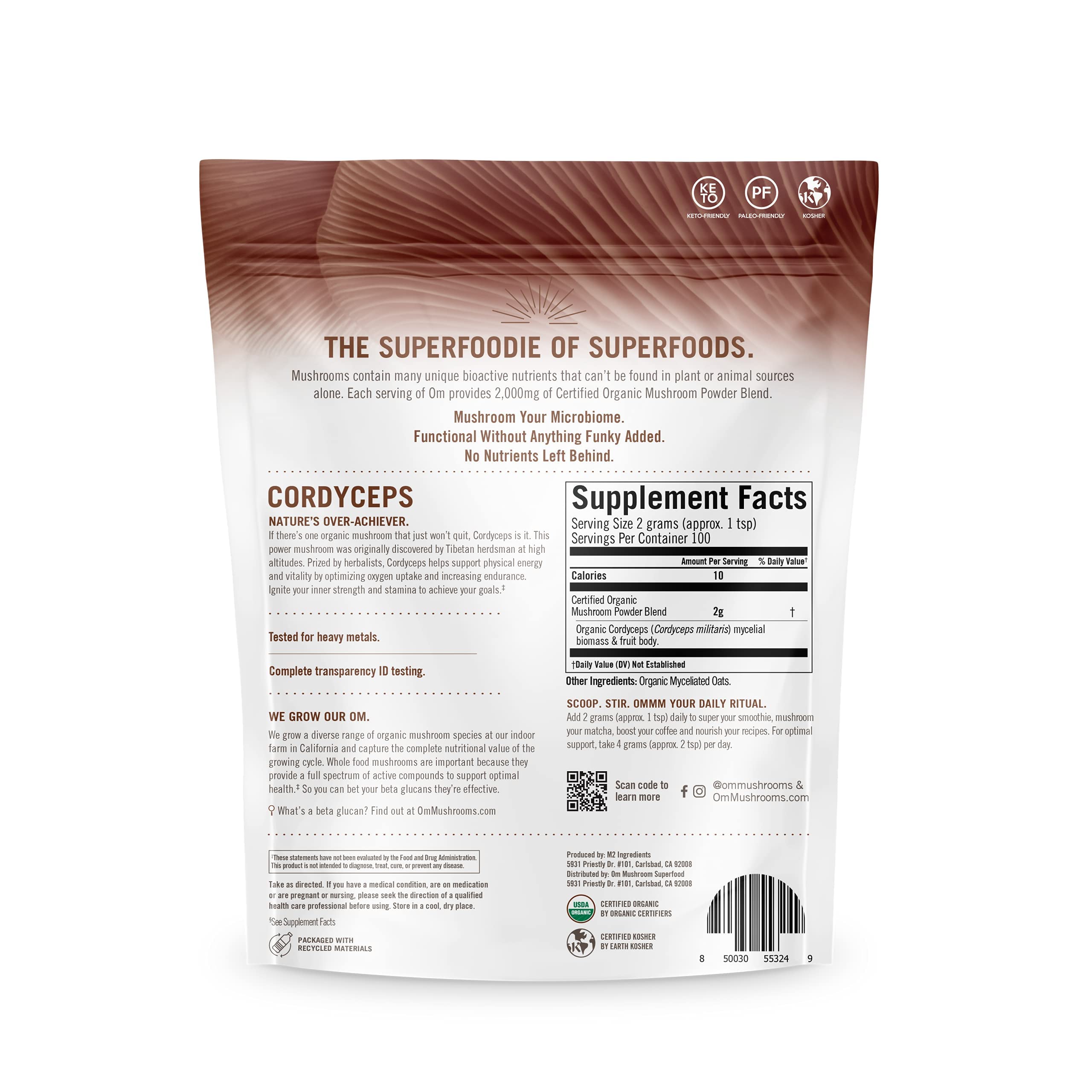 OM Mushroom product family including cordyceps powder