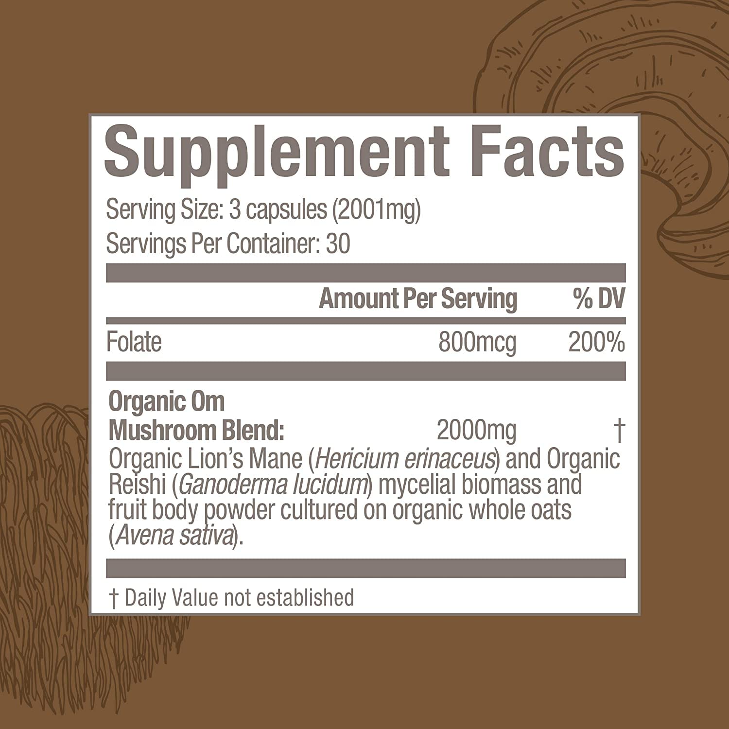 Mushroom full-spectrum ingredients used in capsules