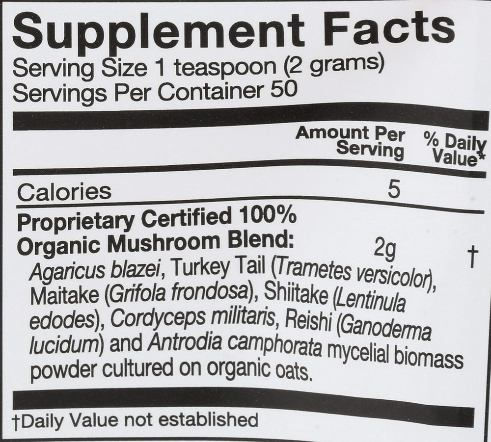 Serving suggestion showing powder with 50 servings per pouch