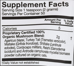 Serving suggestion showing powder with 50 servings per pouch
