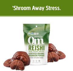 Reishi powder being added to a cup of coffee