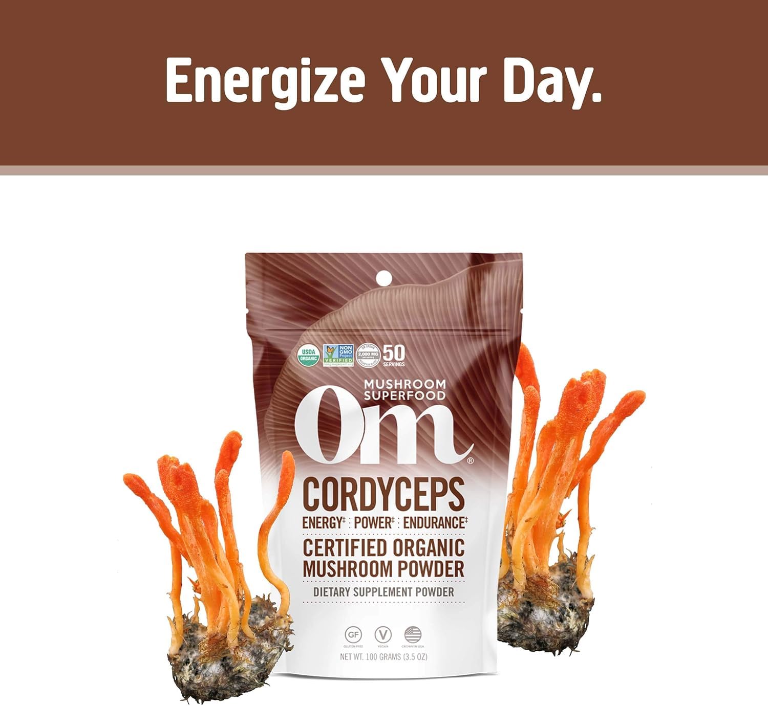 Cordyceps powder added to coffee for energy boost