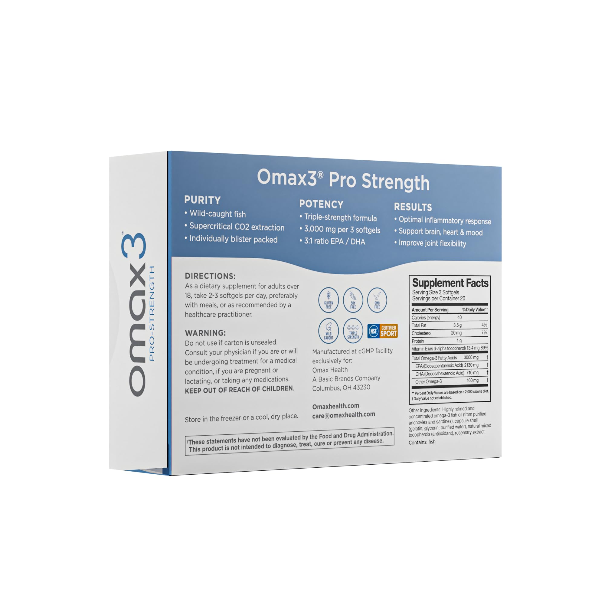 NSF Certified for Sport badge on packaging