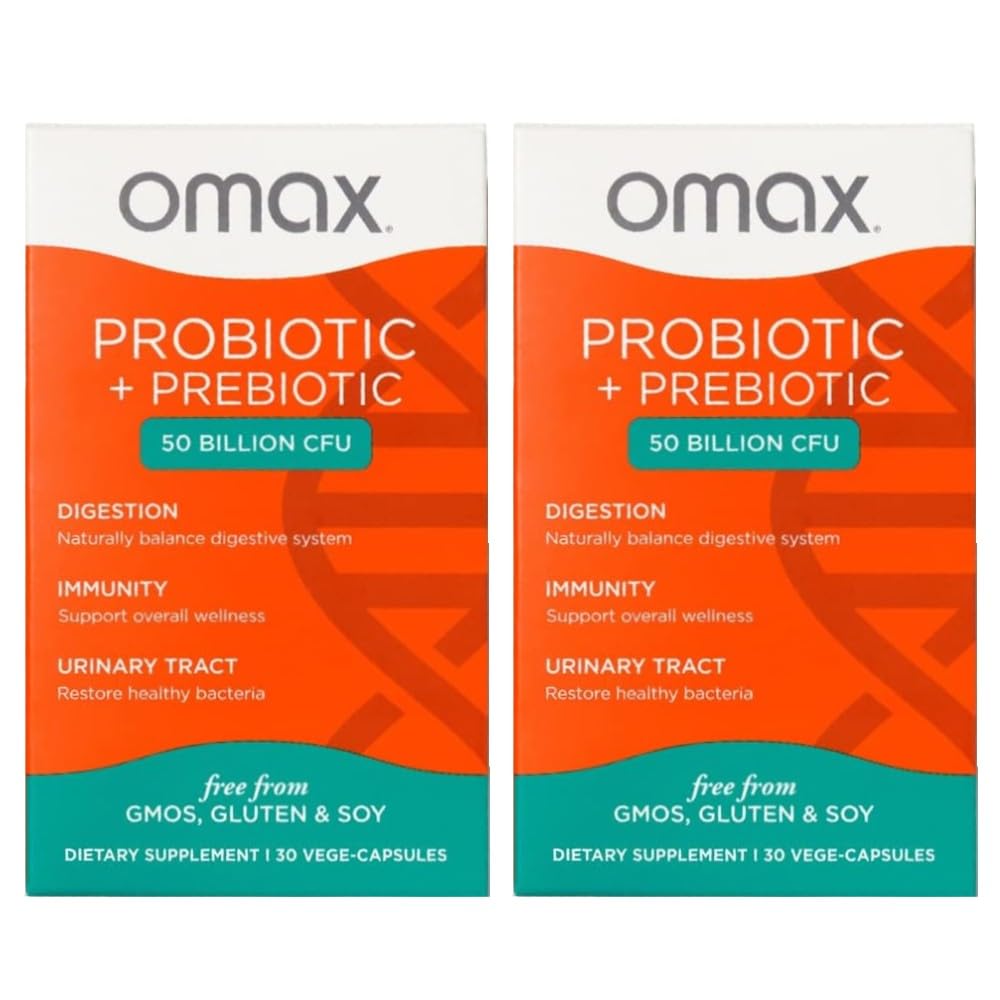Omax3 blister pack with 50B CFU probiotic blend for daily gut support